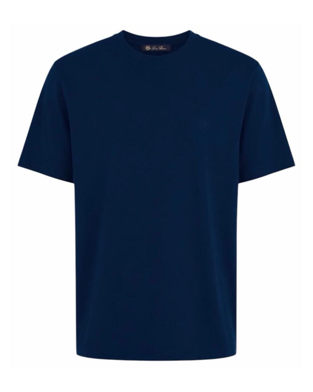 Loro Piana Tonal Logo T-Shirt in Navy - main image