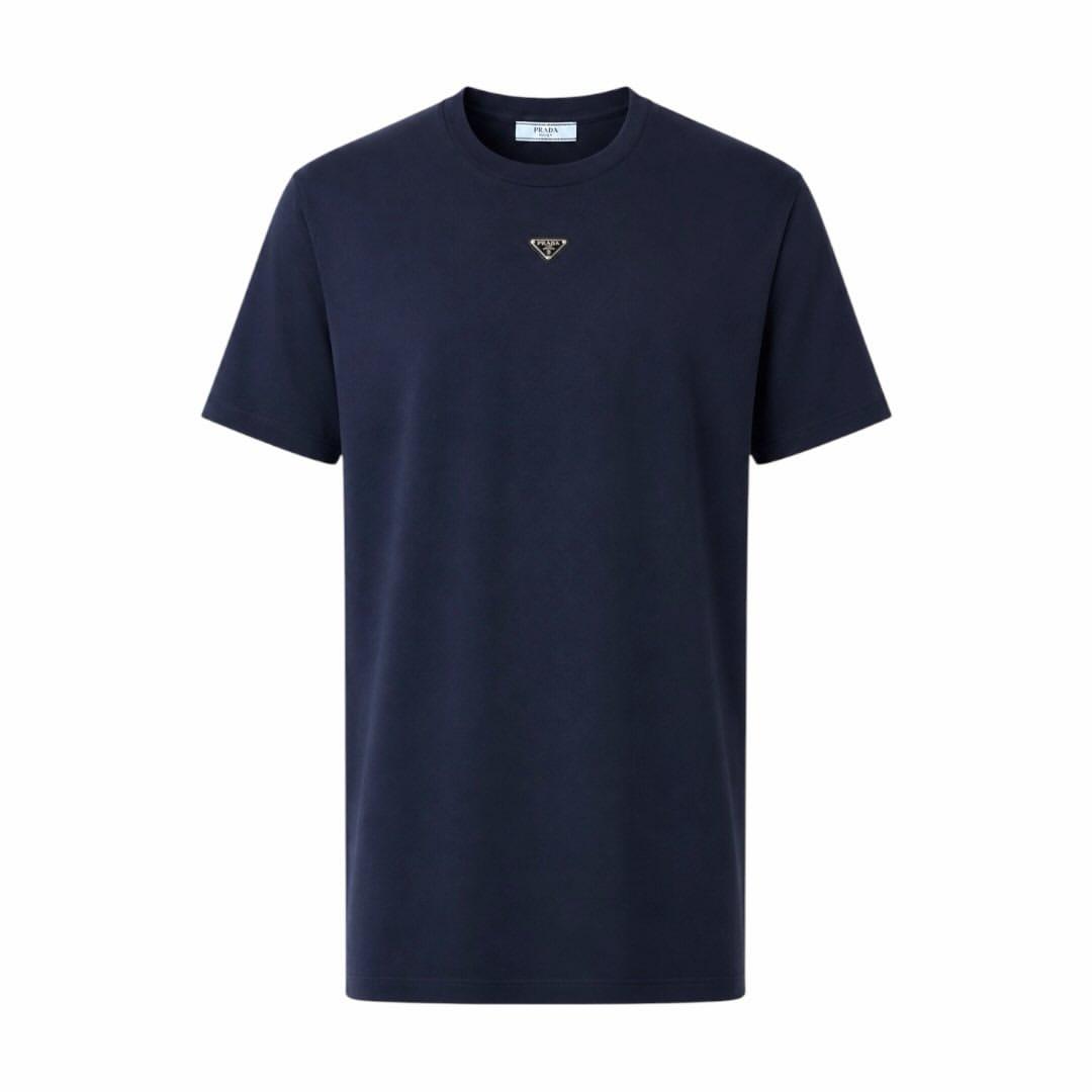 Prada Triangle T-Shirt in Navy - main image