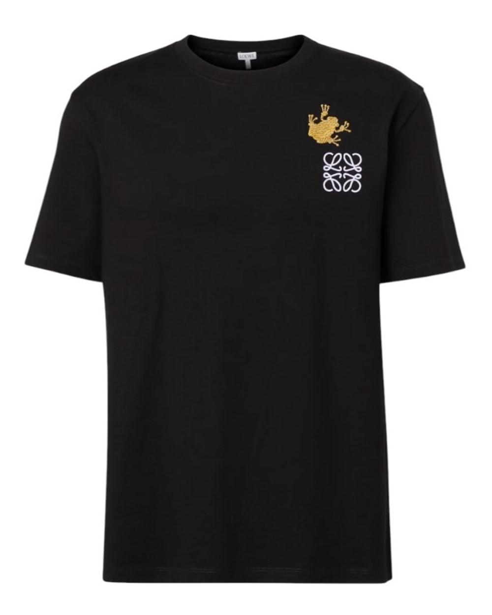 LOEWE Anagram Embroidered T-Shirt in Black - main image