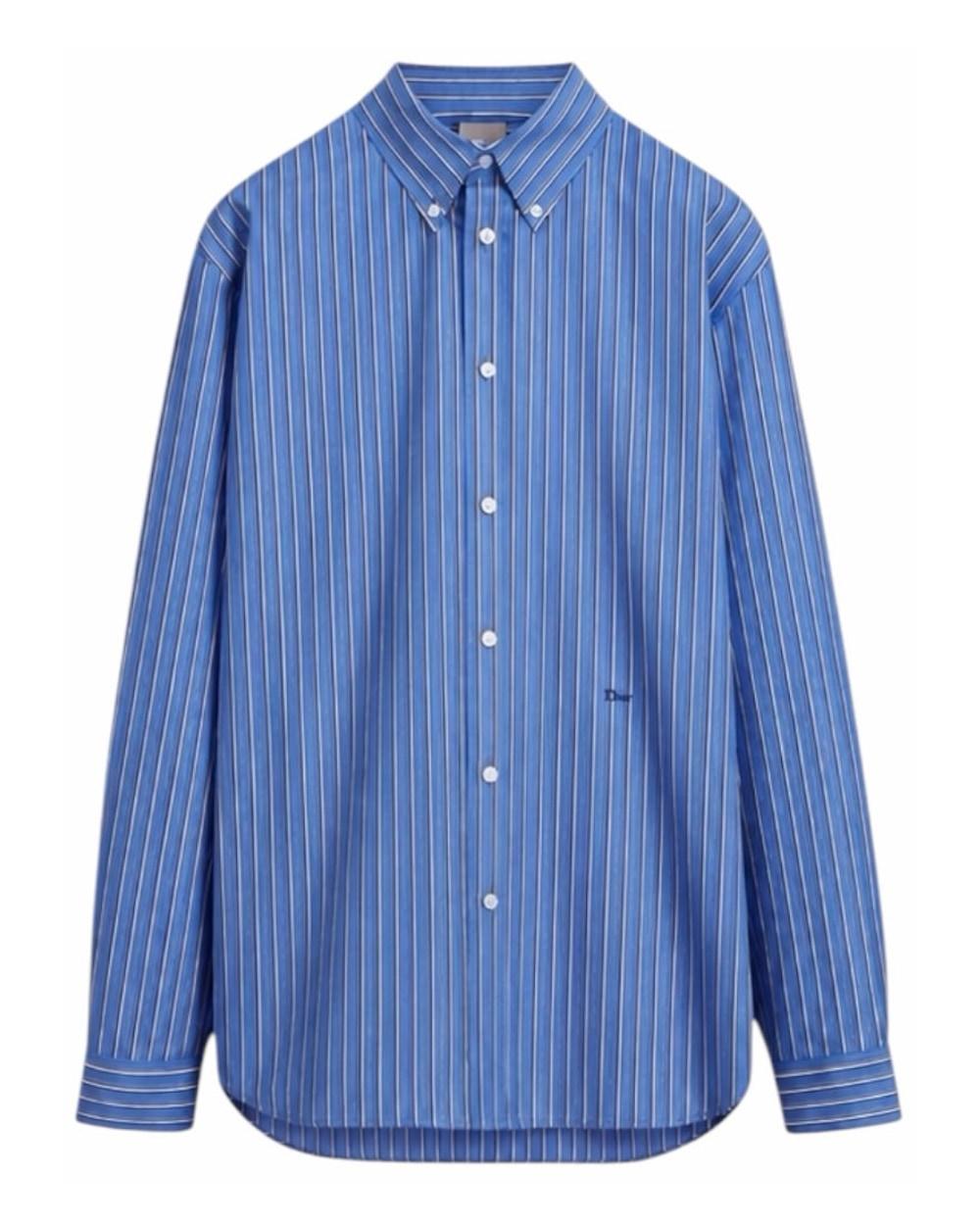 Dior Blue Striped Button-Down Shirt in Blue - main image
