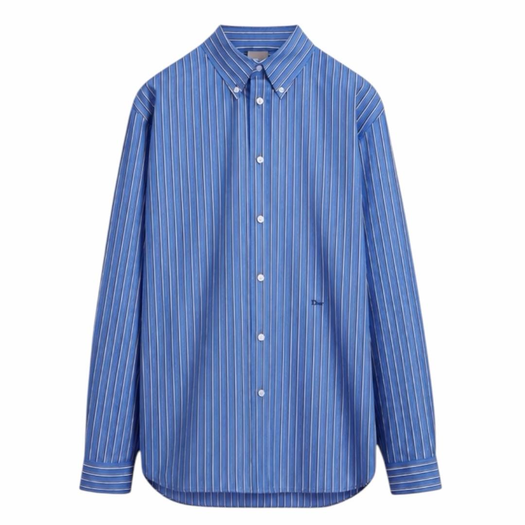 Dior Blue Striped Button-Down Shirt in Blue - main image