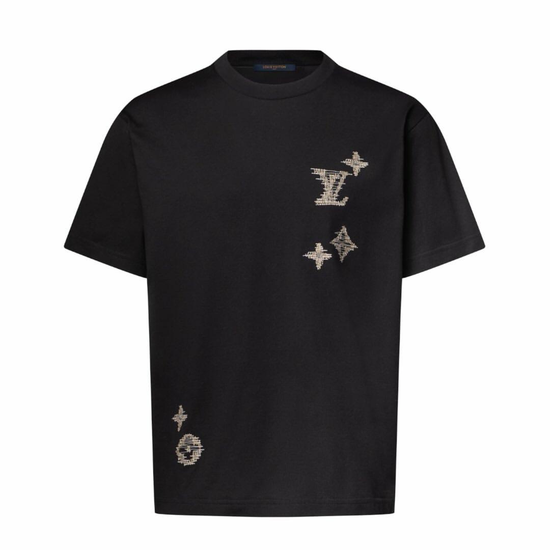 Louis Vuitton Embroidered Logo T-Shirt in Black - main image