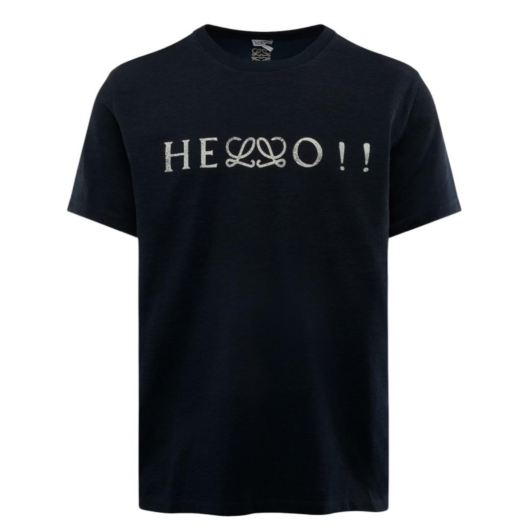 LOEWE Hello T-Shirt in Navy - front view