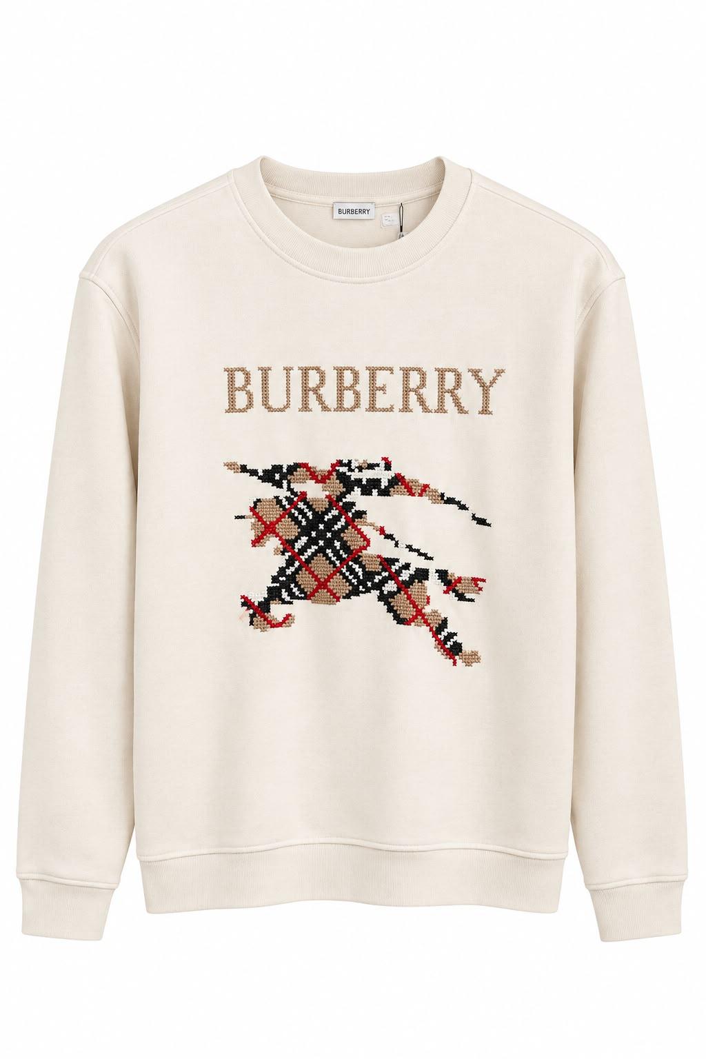 Burberry Check Knight Sweatshirt - Cream - whatsapp image 2026 10 23 at 11 27 27 pm