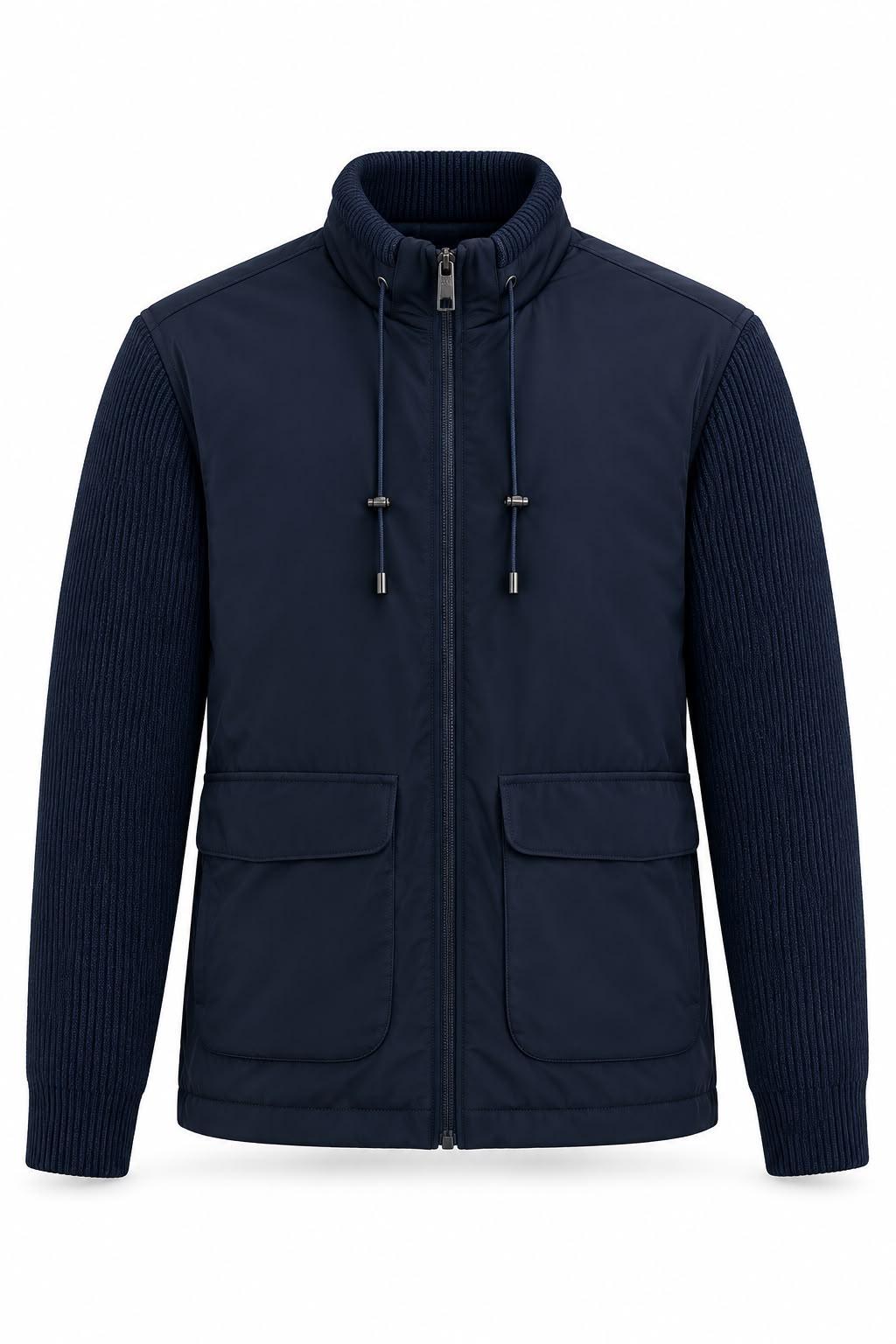 Loro Piana Knit Sleeve Zip-Up Jacket - Navy - whatsapp image 2026 10 23 at 11 27 30 pm